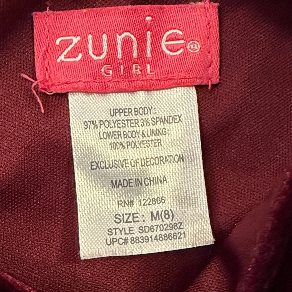 Zunie Maroon and Gold Kids Dance Dress